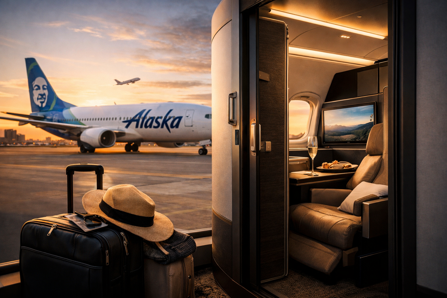 Alaska Airlines estreia sua primeira cabine executiva com suítes em rotas internacionais
